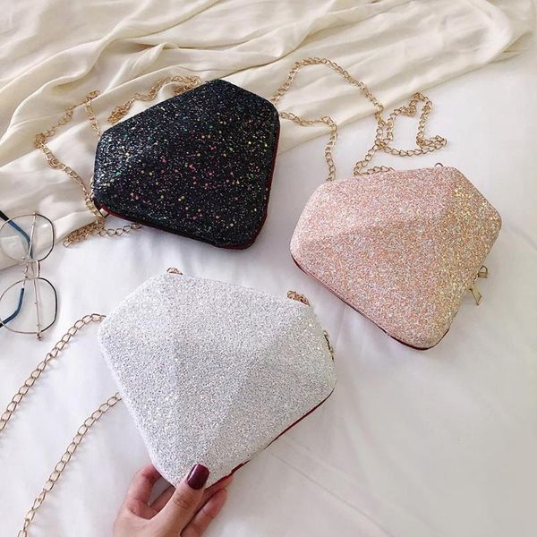 

2020 fashion hologram bag diamond shape laser holographic crossbody chain bag women messenger bags bolsa feminina
