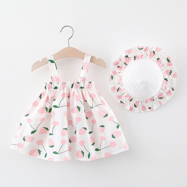 

kids designer clothes girls girls dress 20 summer new korean style childrens printed sleeveless vest skirt childrens baby western style smal, Red;yellow