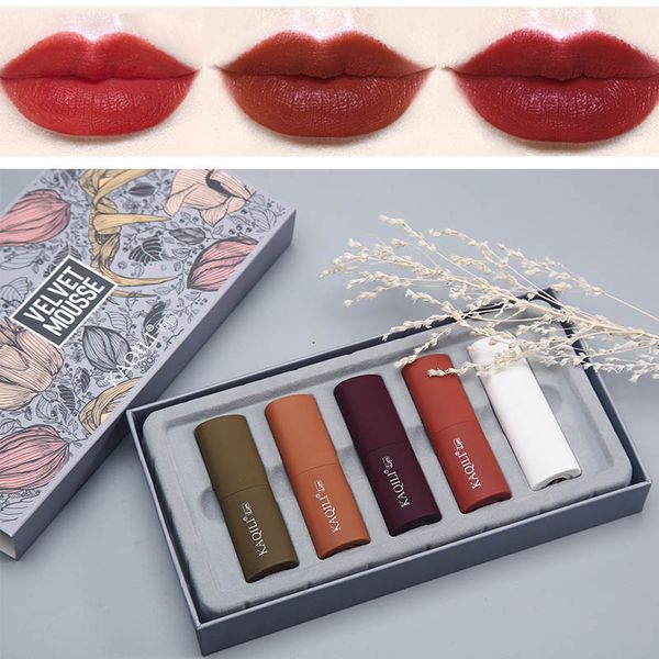 

5 pcs women matte lipstick waterproof long lasting moisturizing velvet lipsticks 669