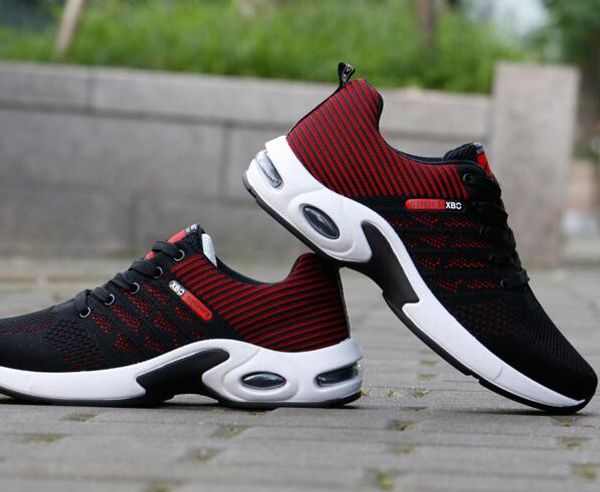 

designer spring and autumn new wild luxury sports shoes men's flying woven classic breathable running shoes fashion air cushion shoes, Black