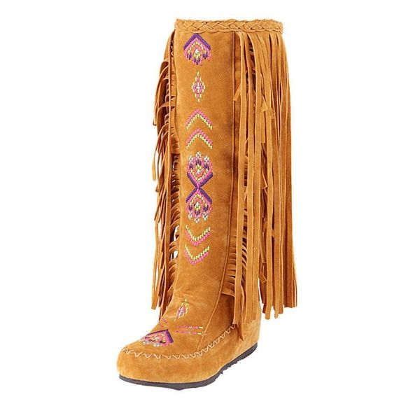 Neuer Stil Plus Größe 43 Fringe Kniehohe Stiefel Frauen Neuer Stil Plus Größe 43 Fringe Kniehohe Stiefel Frauen