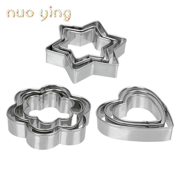 

выпечка mold star сердце цветка cutter 3шт / набор из нержавеющей стали яйцо mold cookie cutter бисквит mold diy