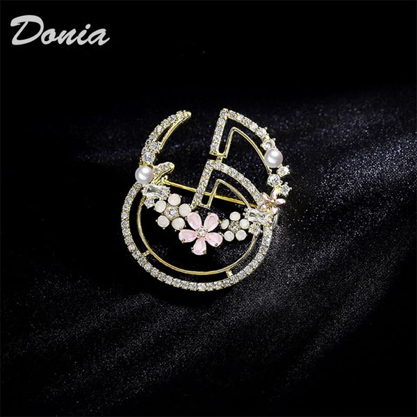 

donia jewelry european and american popular letter brooch copper micro inlaid zircon brooch gift brooch christmas coat scarf accessories, Gray