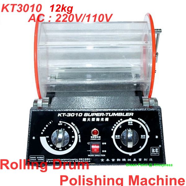 

kt3010 rolling drum polishing machine jewelry vibratory tumbler barrel rotary tumbling machine kt-3010 12kg 220v/110v