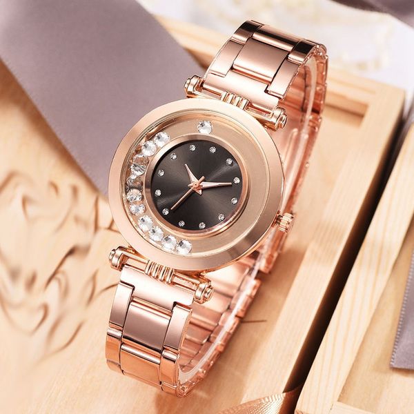 

g580 fashion alloy band analog alloy quartz watch bracelet new fashion ladies watch gold color beauty trendcy wristwatch bangle, Slivery;brown