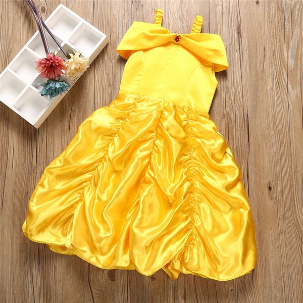 

princess baby girls dresses wedding sleeveless bow evening dress princess dress tutu kids designer girls dresses jy350, Red;yellow