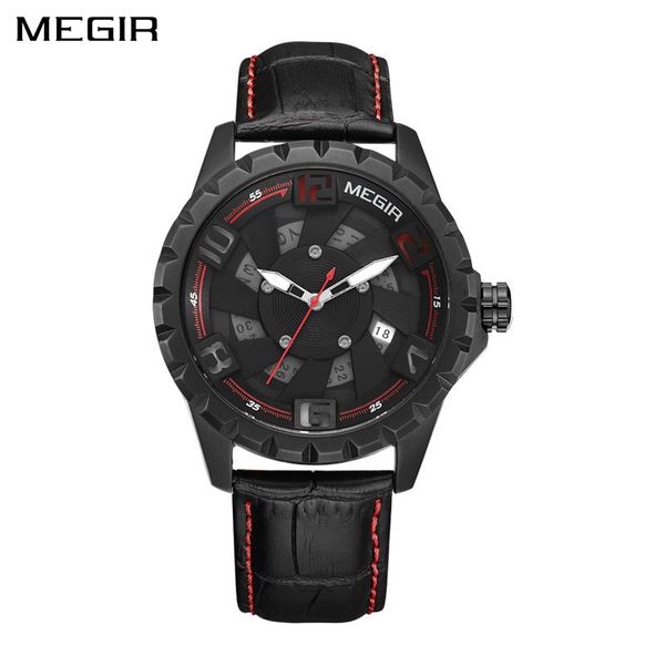 

new arrivals fashion designers degree waterproof leather strap megir brand mens new style watch fashion mens boutique watch free, Slivery;brown