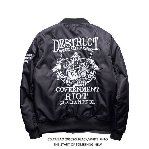 

winter men's wear yokosuka embroidered kathrine jacket men's baseball jacket pilots street fashion for 3 and, Black;brown