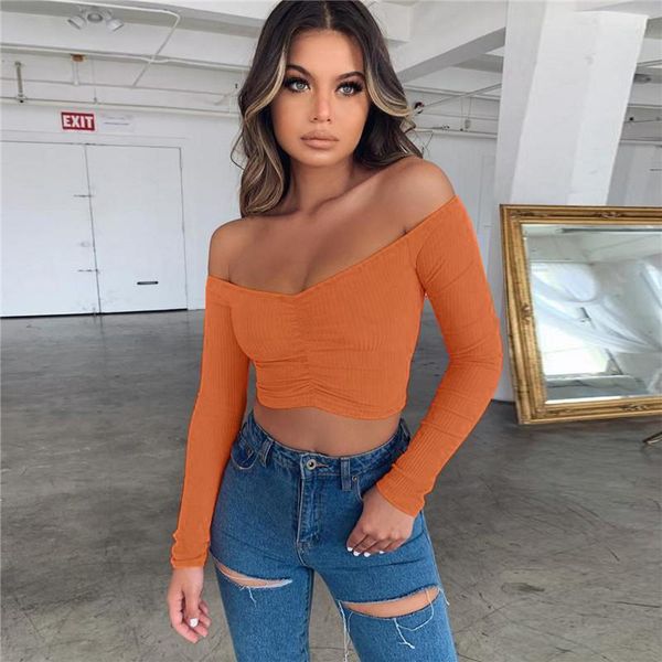 

solid color женщины tshirts мода тонкого рассечения шея животом щитовые женщины тройники вскользь женщины одежда, White