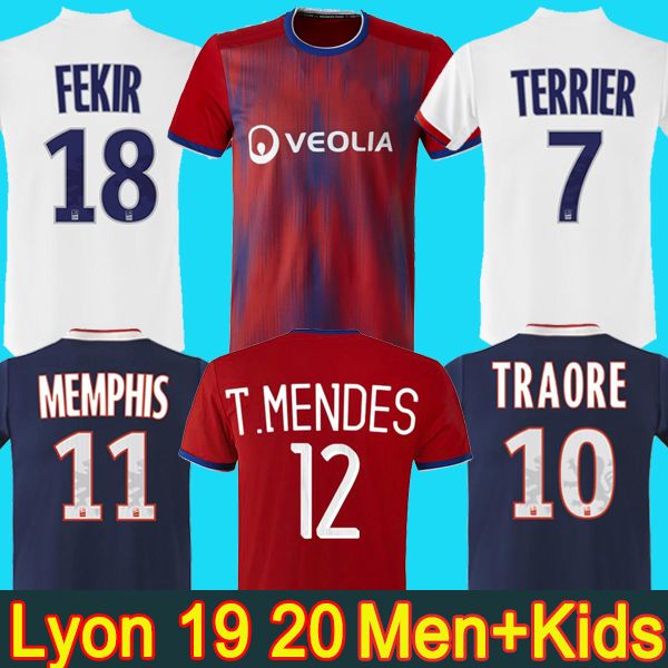 

19 20 olympique lyonnai lyon occer jer ey 2019 2020 lyon football hirt traore memphi fekir ol maillot de foot lyon kid kit uniform, Black;yellow