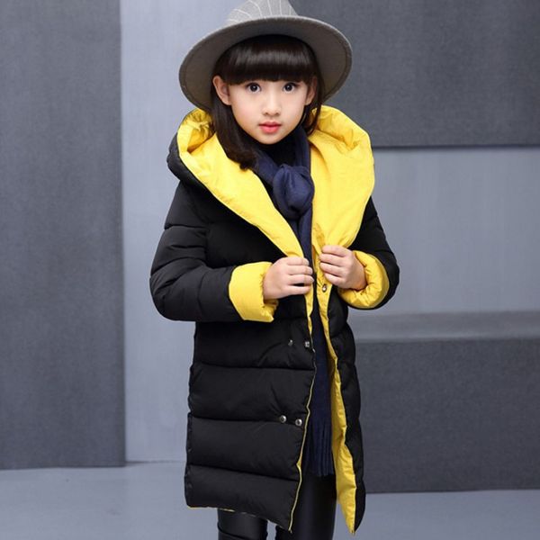 

Fashion Children Winter Thick Long Jacket For Girl Coat Overalls Kids Baby Hooded Windbreaker Clothing Outerwear, Green