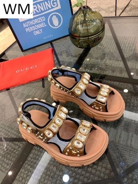 

duping520 женщины с обувь с алмазный платформы сандалии повседневная обувь повседневная handmade walking теннисной сандалии тапочки мулов сл