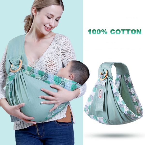 Recém-nascido Ergonomic Kangaroo Sling Anel bebê saco de pano Crianças portador infantil Enrole frente virada Suckle Enfermagem Alimentação 100% algodão