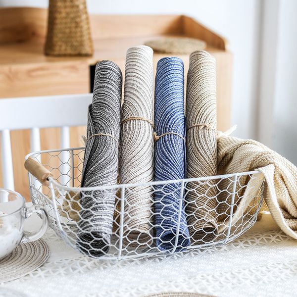 

4pcs handmade ramie thread table mat, table mat, heat insulation pad waterproof pan pad round