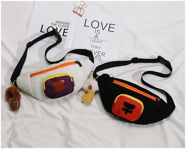 

cute plush new 2019 autumn and winter korean version of the personality pendant chest bag casual shoulder messenger bag