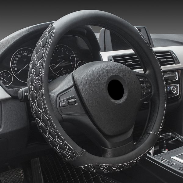 

15 inch new winter autumn fashion automotive car auto steering wheel cover case diamond lattice lines pattern anti-skid cover