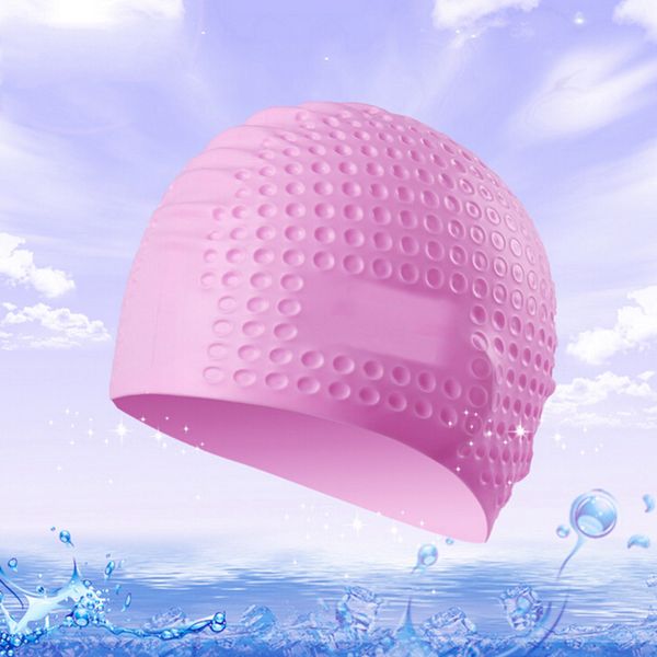 

7 colors swimming caps for long hair silicone swim cap waterproof omen and men universal hair ear protect swimming hat