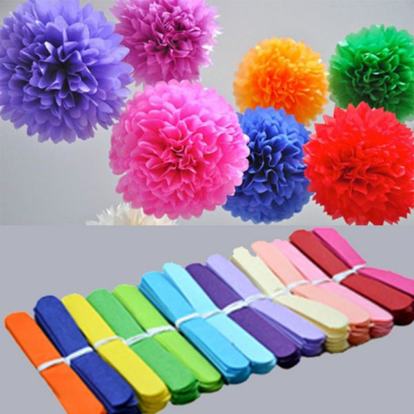 Suprimentos férias 10 polegadas (25 cm) Fluffy Tissue Paper Pom Poms suspensão Shower Rose Flor Balls Guirlandas bebê Wedding Party Decoration