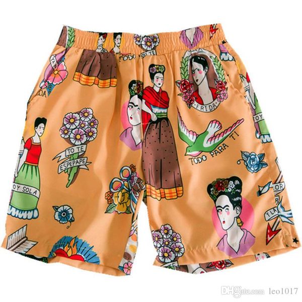 

tropical hawaii shorts men 2019 summer beach shorts elastic street men's shorts, White;black