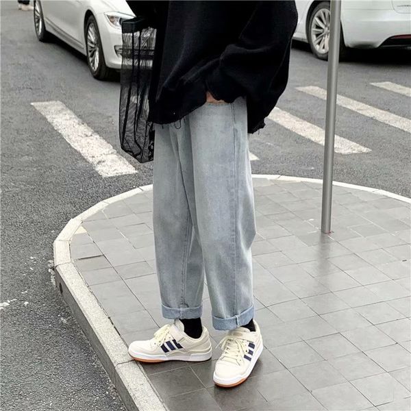 

ретро джинсы мешковатые джинсы в корейском стиле для мужчин, Blue