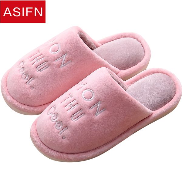 

asifn women slippers for couple flip flops winter cute cartoon men ladies shoes woman zapatos de mujer indoor home slipper, Black