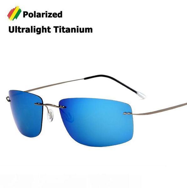 

jackjad new fashion rimless square style titanium polarized sunglasses ultralight driving brand design sun glasses oculos de sol, White;black