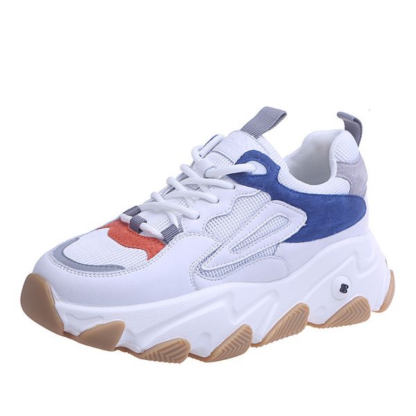 

spring 2020 new fashion color matching korean version of the thick bottom daddy shoes wild sports casual tide shoes women, Black