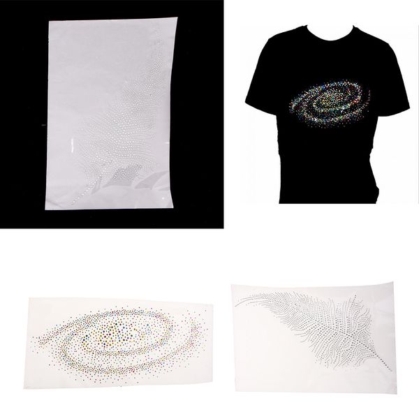 

2x novelty ix rhinestone transfer iron on patches for garment, Black