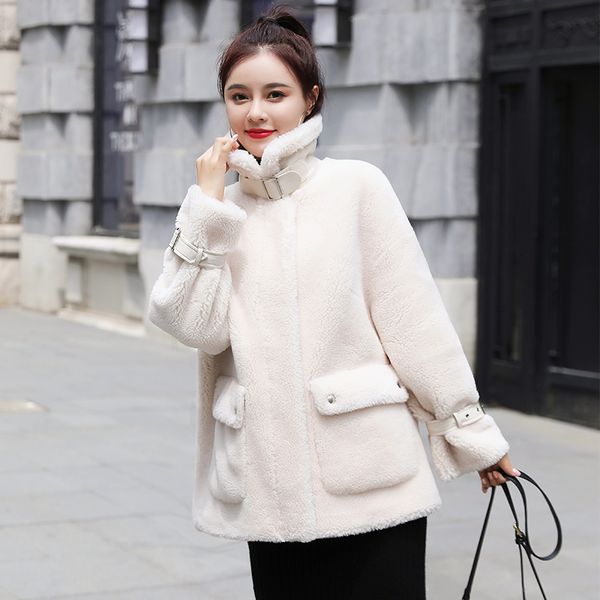 

drowyd fashion winter snow fleece cotton coat women casual blue & white windproof thick warm short-coat elegant loose coat, Black