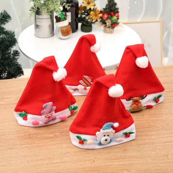 

2018 new christmas applique cartoon cap kids hat children christmas hat jewelry cap decoration parent-child