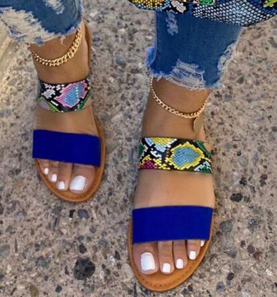 

sagace 2020 new slippers snake pattern transparent women sandal open toe flat casual slides summer beach female flip flops, Black