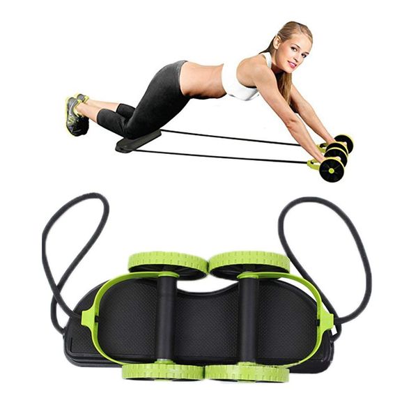 

new sport core double ab roller wheel fitness abdominal exercises equipment mute pull rope waist slimming trainer at home gym