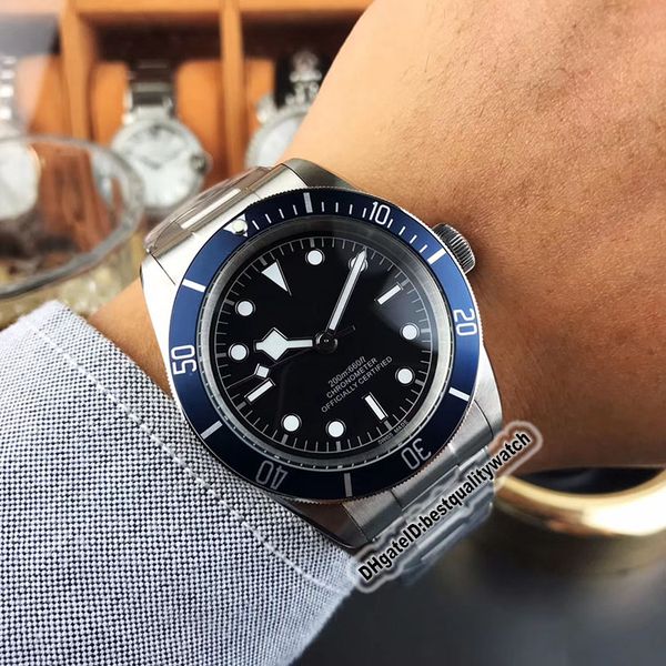 

version heritage black bay m79230b-0002 black dial steel case japan miyota mechanical mens watch sapphire steel band designer watches, Slivery;brown
