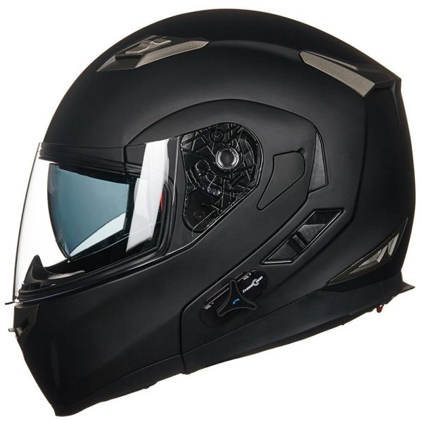 

ilm bluetooth integrated modular flip up full face motorcycle helmet chargeable sun shield mp3 intercom matte black &red &white
