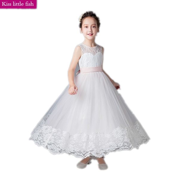 

lace flower girl dresses vestido infantil festa flower girl dresses for weddings and party, Red;yellow