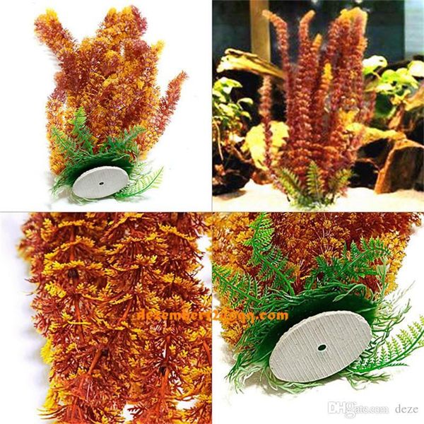 2019 42cm 46cm Large Artificial Plant Aquarium Plastic Plants