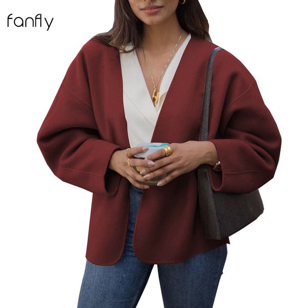 

elegant coat women long sleeve solid casual jackets coats autumn ladies warm winter clothes sj4072f, Black;brown