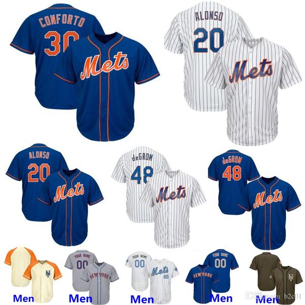 

Custom Mets Jersey Pete Alonso Rosario McNeil Nimmo Tim Tebow Strawberry Cano Conforto Matz Syndergaard Diaz Jacob deGrom Cespedes Men