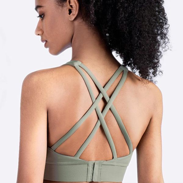 

gym clothing 2021 women breathable sports bra absorb sweat shockproof yoga padded athletic push up fitness running wear cropped, White;black