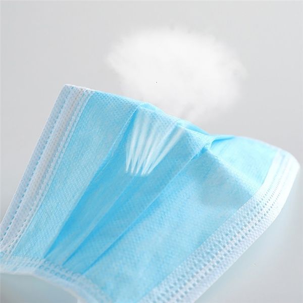 

dhl ship dust100 face blue 1pcs 3 ply dust pollution safety masks nonwoven elastic earloop mouth mask ld8b