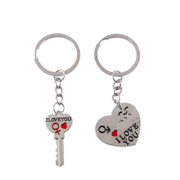 

день пара письмо брелок сердце key ring серебристые lovers любовь key chain сувениры валентина ювелирные подарки, Silver