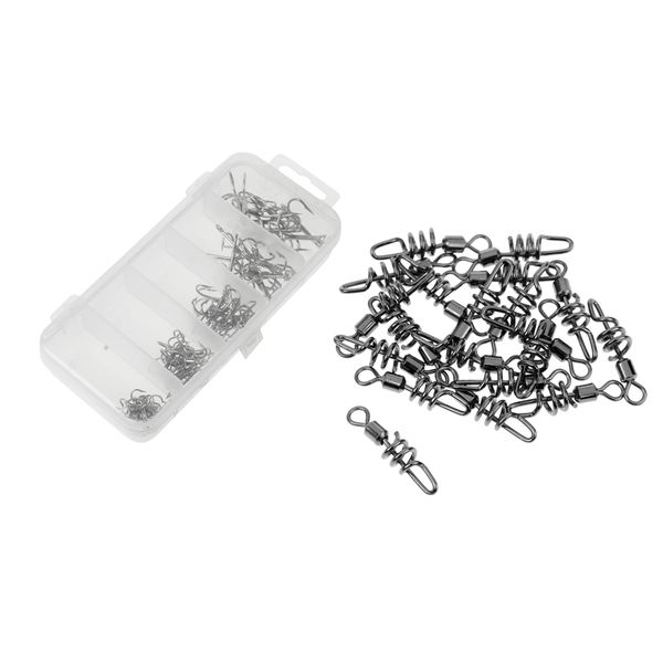 

50pcs рыбалки колючая высоких частот крюк и 20x рыбный вихревой поворотный крюк соединитель