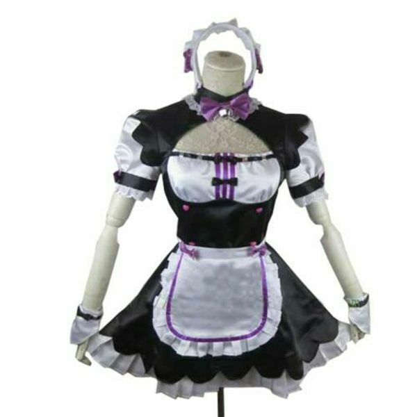 

nekopara coconut maid cosplay costume, Black;red