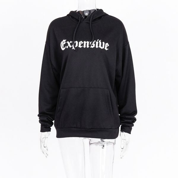 

designer winter hoodies jumper loose female letter printing fashion casual style pullover size sweatshirt womens letter asian rwptg, Black