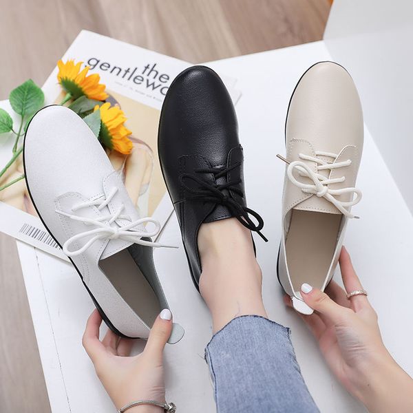 

2020 новая обувь оксфорд flat платформа sehatle женщина обувь квартира женщина casual шнуровка высокого качества белой уличные элегантные кр, Black