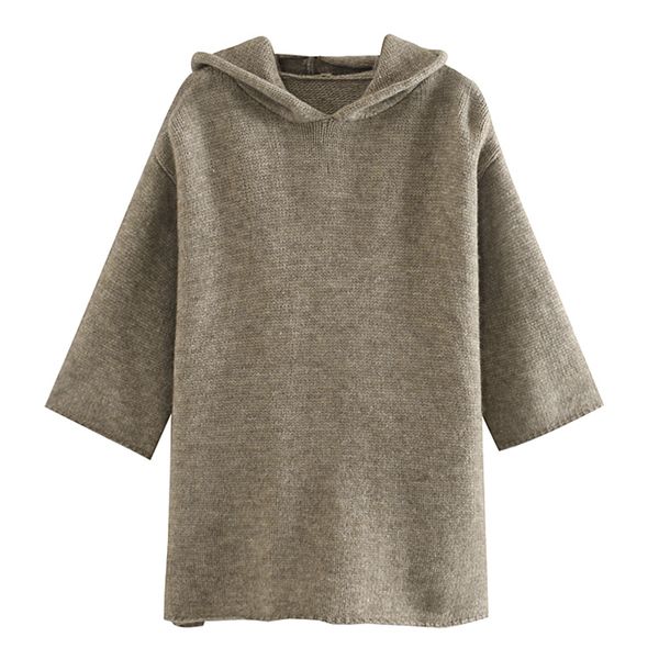 

fandy lokar autumn hooded solid sweaters women fashion straight sweater women elegant long sleeve sweaters female ladies jae, White;black