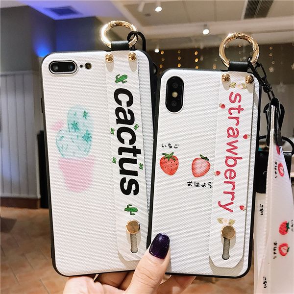

phone holder case phone case bracket for iphone11pro xr xs max wrist strap lanyard case for iphone 7 8 plus new