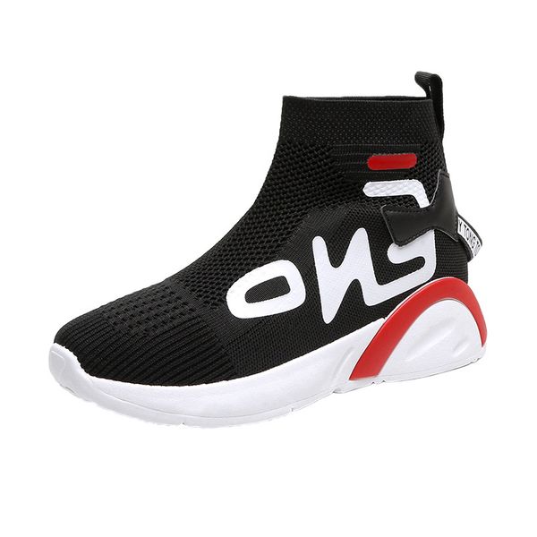 

brand fashion sneakers ankle boots women stretch fabric breathable boots wedges shoes woman casual non-slip ladies shoes, Black