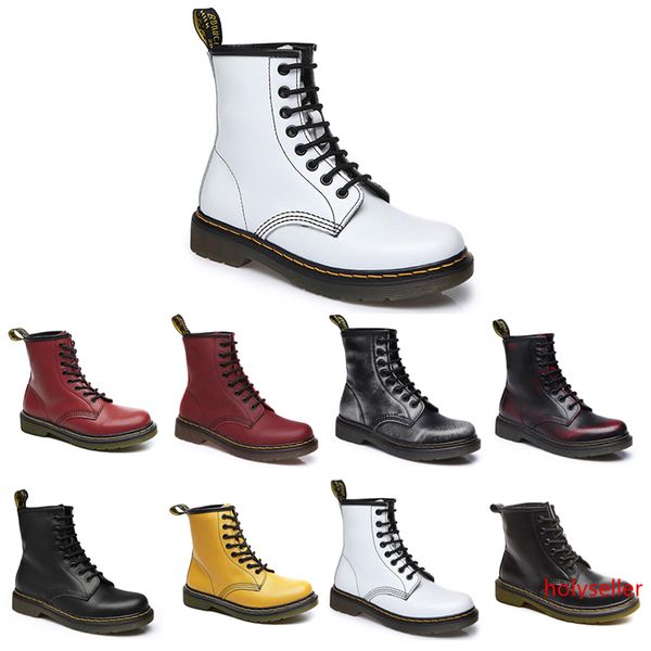 

2020 non-brand fashion designer ankle boots men women wineter martin boots wipe wine red black motorcycle boots 35-44 item 15 wholesale