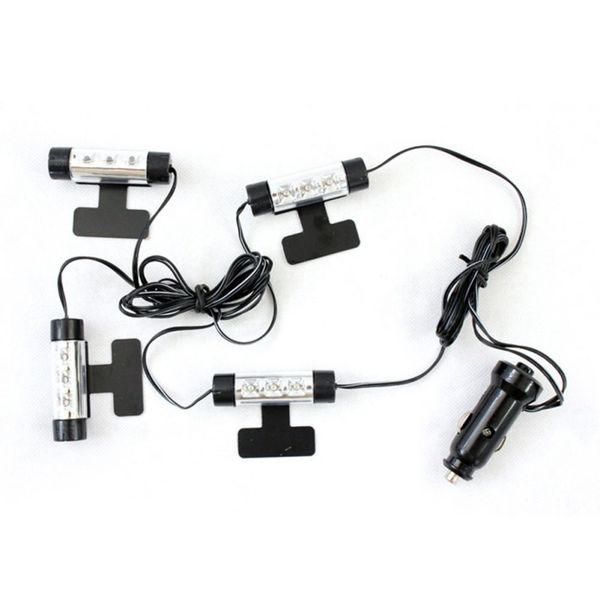 

blue 4 in 1 12v 4 x 3 led car interior light decorative atmosphere light lamp